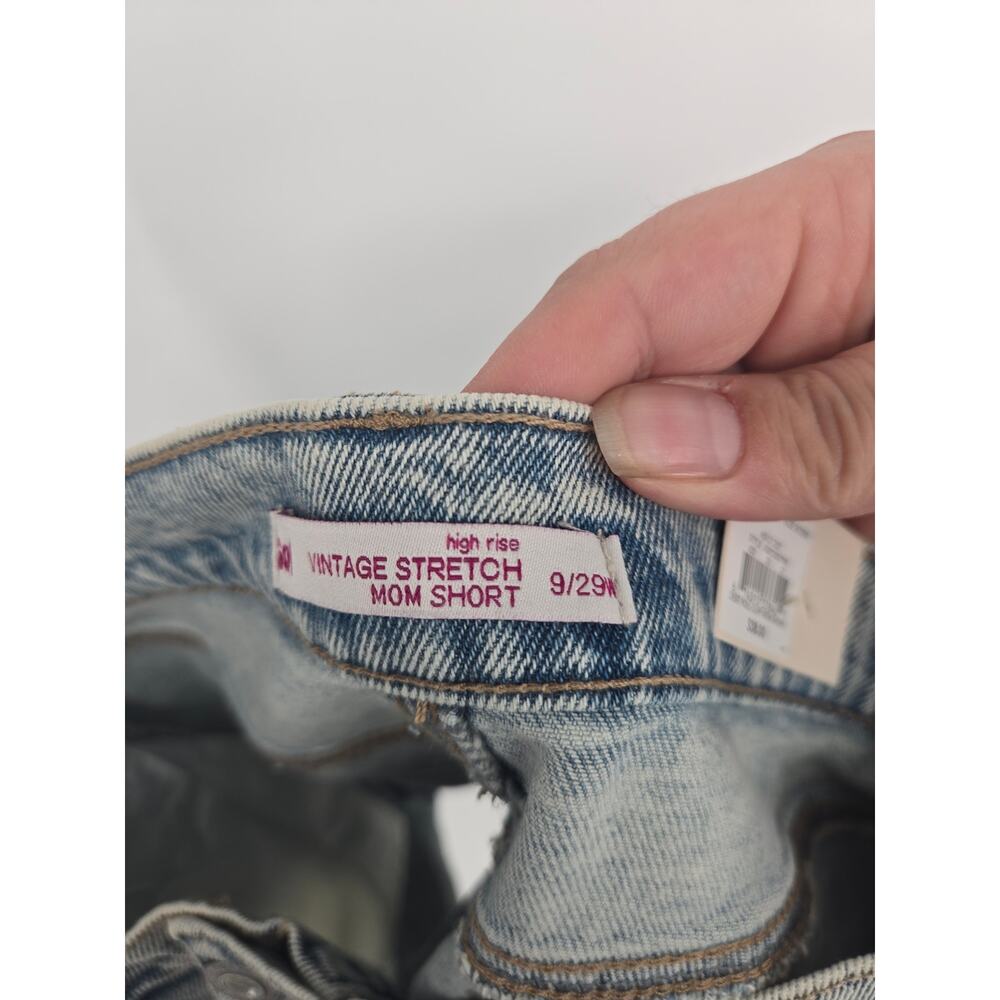 So Acid Wash Blue Jeans Mom Shorts High Rise Vintage Stretch Women's 9/29 New - Picture 7 of 10